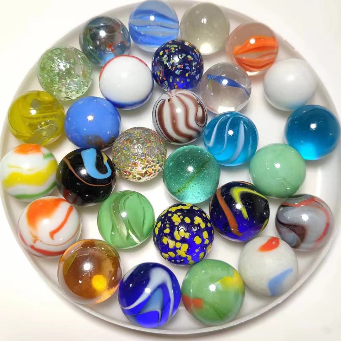 Vintage Collectible Marbles - 16mm 25mm 35mm Colored Glass Marbles