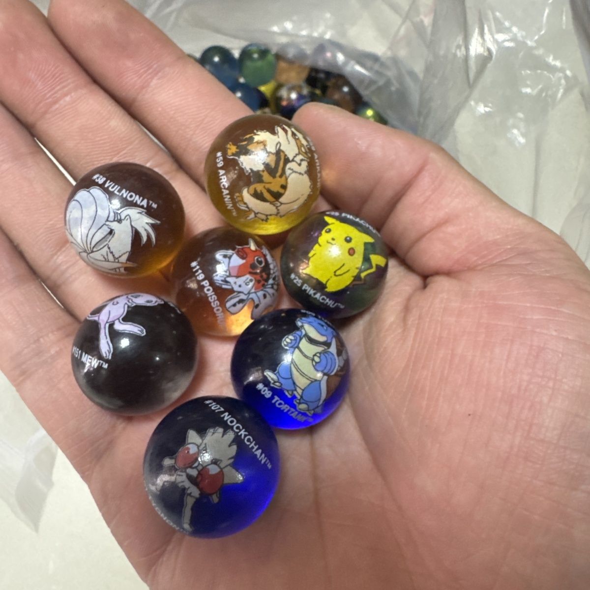 Vintage Collectible Marbles - Official Pokemon Loose Merchandise, American First-generation