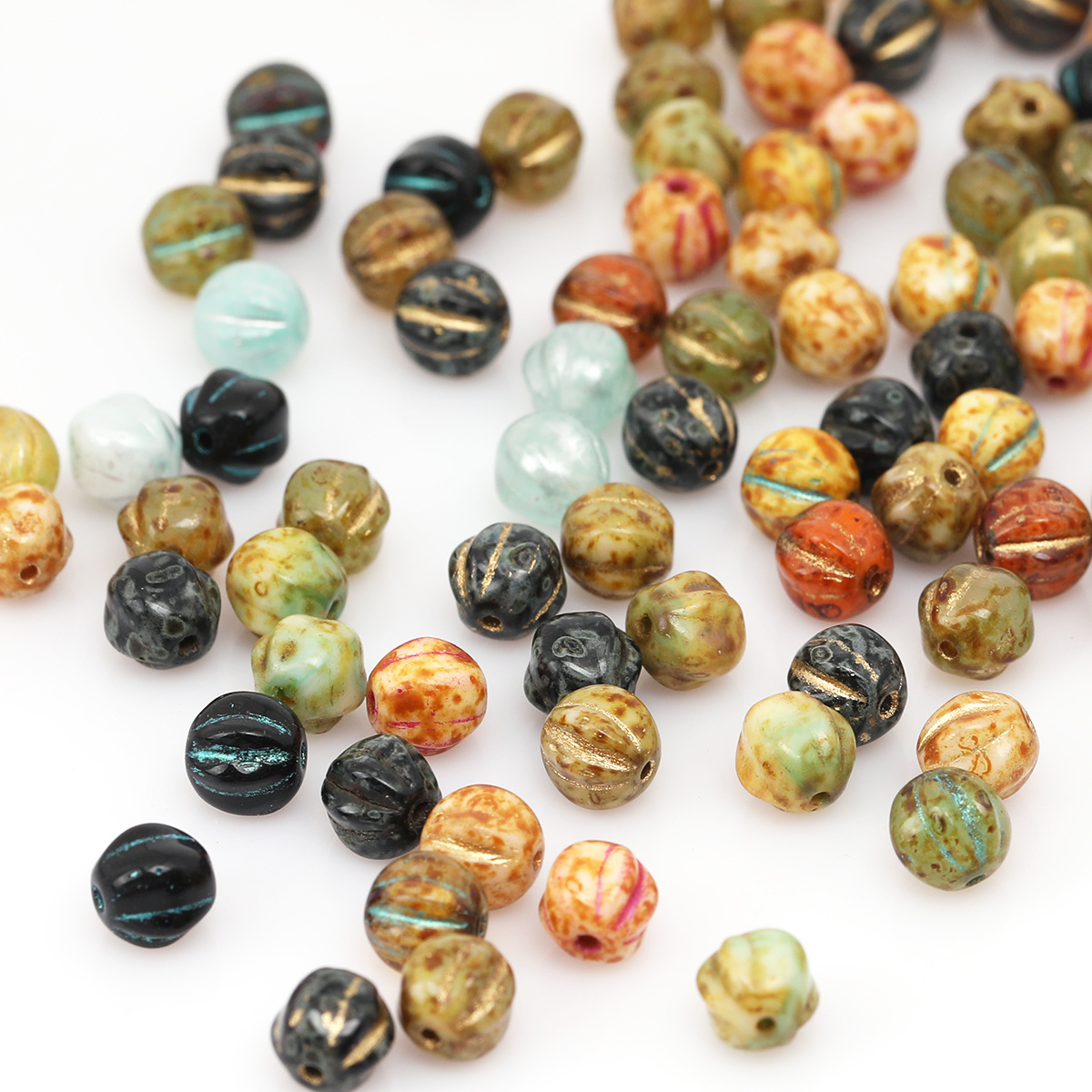 Vintage Collectible Marbles - About 12/28pcs Random Color 6mm Marbling