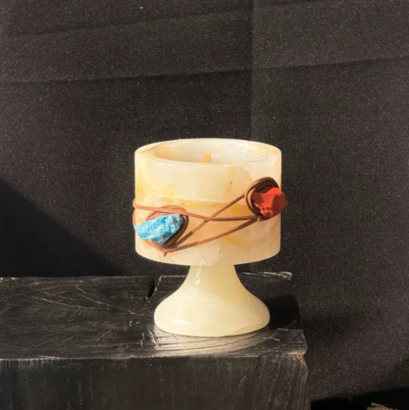 Nordic Amber Jade Candle Holde - Vintage Collectible Marbles ulasan dan harga
