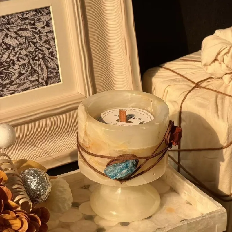 Nordic Amber Jade Candle Holde - Vintage Collectible Marbles ulasan dan harga