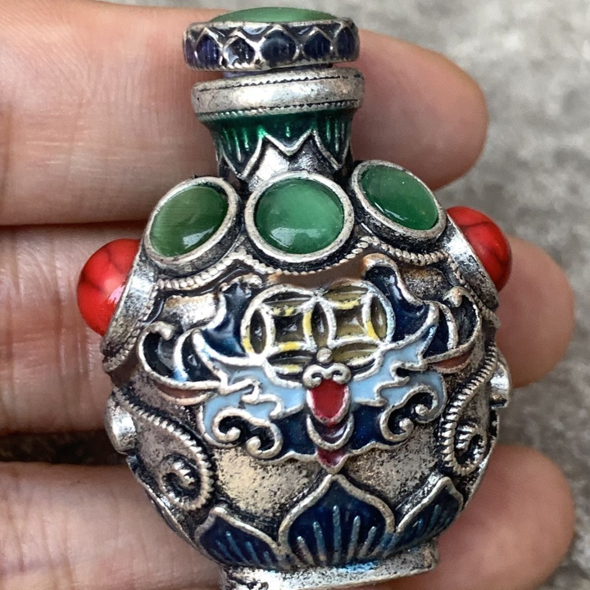Vintage Cloisonne Bronze Snuff - Vintage Collectible Bottles ulasan dan harga