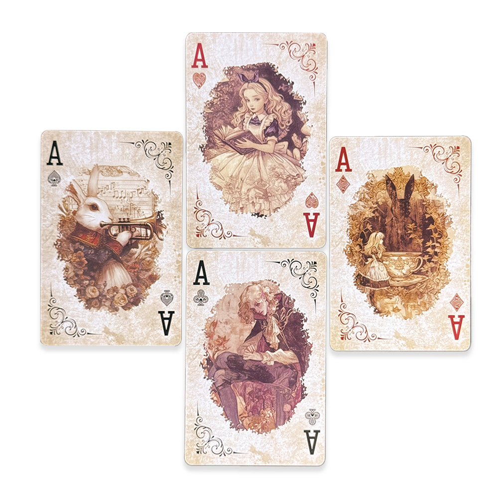 55Pcs Alice in Wonderland Play - Vintage Collectible Playing Cards ulasan dan harga