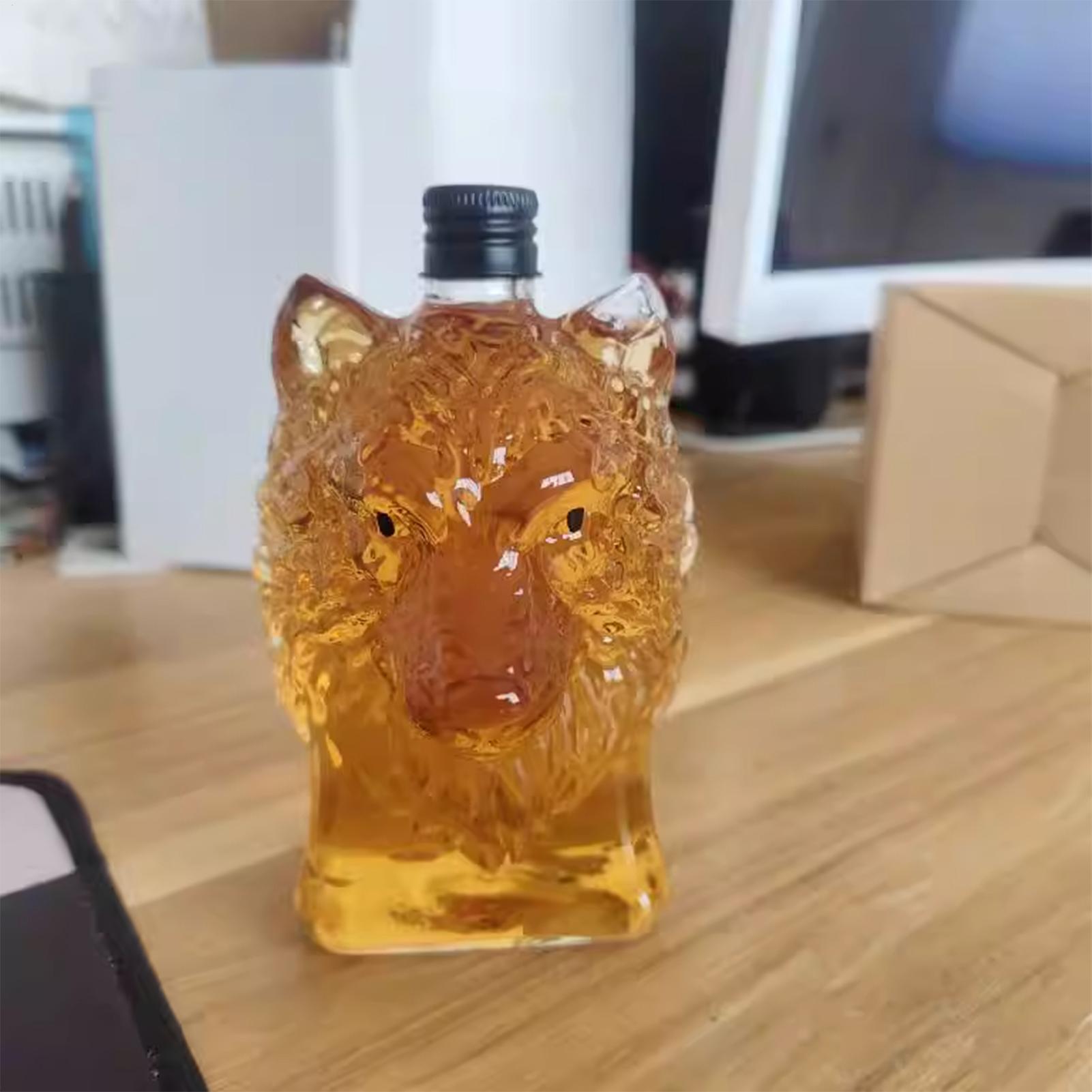 Whiskey Bottle Wolf Shape Wine - Vintage Collectible Bottles ulasan dan harga