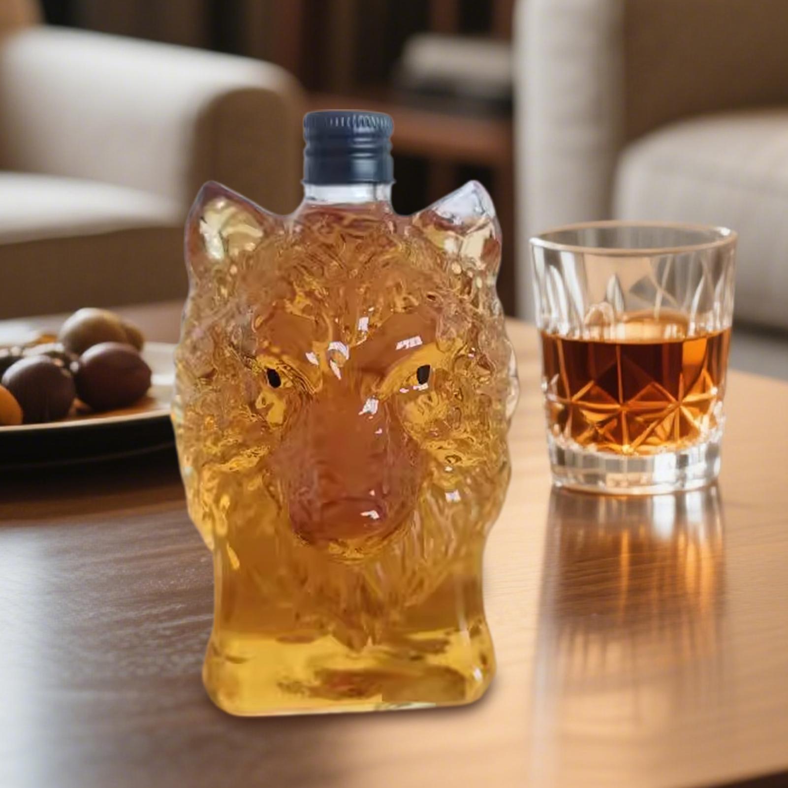 Whiskey Bottle Wolf Shape Wine - Vintage Collectible Bottles ulasan dan harga