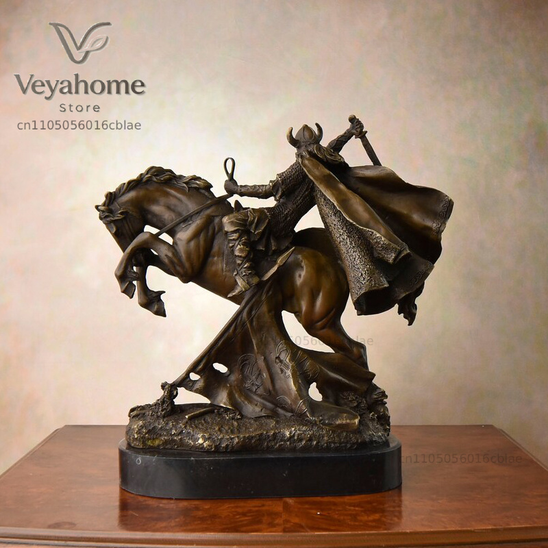 Bronze Medieval Warrior Riding - Vintage Collectible Marbles ulasan dan harga