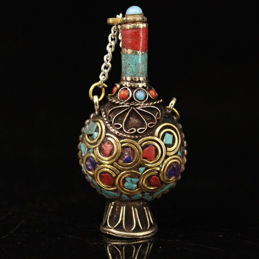 Collection Chinese brass inlai - Vintage Collectible Bottles ulasan dan harga