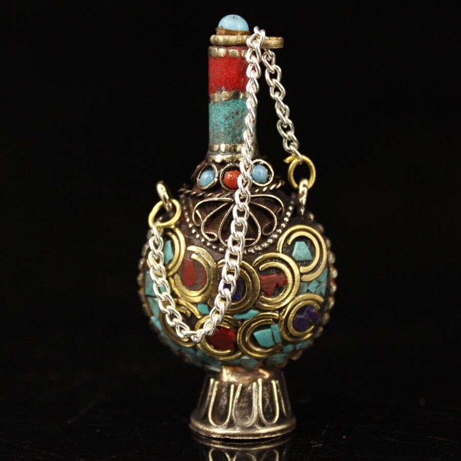 Collection Chinese brass inlai - Vintage Collectible Bottles ulasan dan harga