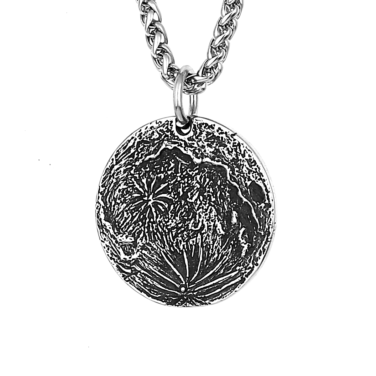 Retro Moon Surface Coin Pendan - Vintage Collectible Coins ulasan dan harga