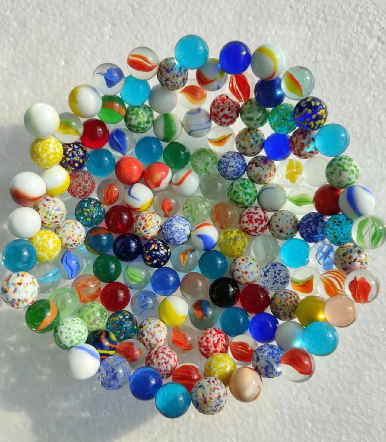 16mm 25mm 35mm Colored Glass M - Vintage Collectible Marbles ulasan dan harga