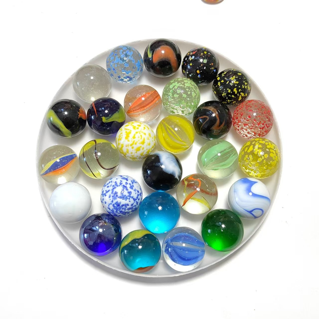 16mm 25mm 35mm Colored Glass M - Vintage Collectible Marbles ulasan dan harga
